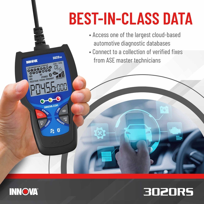 INNOVA 3020RS Fast & Easy-to-Use Check Engine Code Reader, OBD2 Scan tool for ABS Clear with Fix & Part Recommendations, Maintenance Schedules, & Free TSBs on iPhone & Android - Image 4